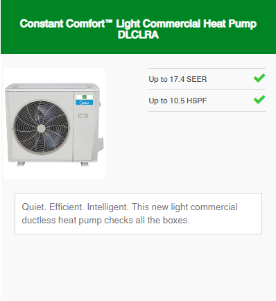 Ductless Systems Constant Comfort Light Commerical Series 1