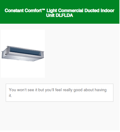 Ductless Systems Constant Comfort Light Commerical Series 3