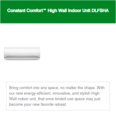 Ductless Systems Constant Comfort Series 3