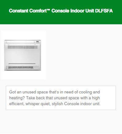 Ductless Systems Constant Comfort Series 6
