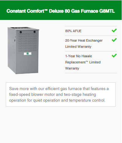 Gas Furnace Constant Comfort Deluxe Series 4