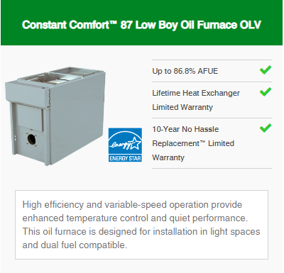 Oil Furnace Constant Comfort Series 1