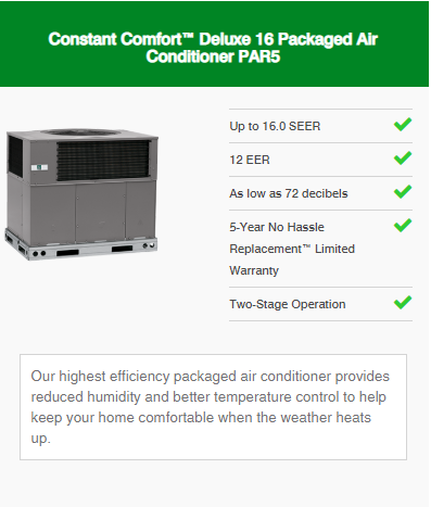 Packaged Products Constant Comfort™ Deluxe Series 1